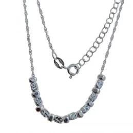 Gargantilla Plata Ley 925m mujer 38.5 cm. cadena singapur detalle ent