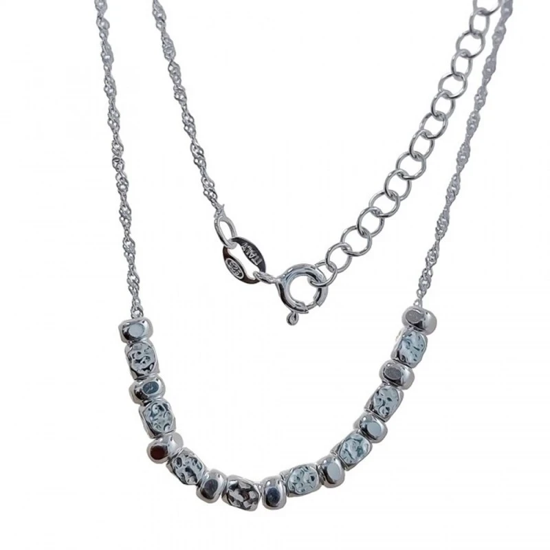 Gargantilla Plata Ley 925m mujer 38.5 cm. cadena singapur detalle ent