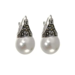 Pendientes Plata Ley 925m mujer perla combinada marquesitas combinada