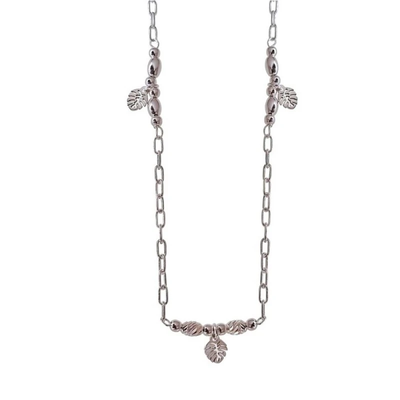 Tobillera Plata Ley 925m mujer 22.5 cm. cadena forzada bolas 2.5 mm.