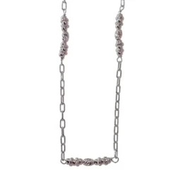 Tobillera Plata Ley 925m mujer 23 cm. cadena forzada alargada entrepi