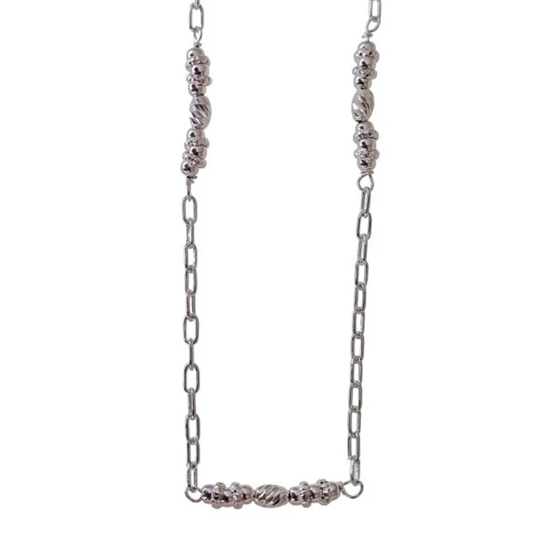 Tobillera Plata Ley 925m mujer 23 cm. cadena forzada alargada entrepi