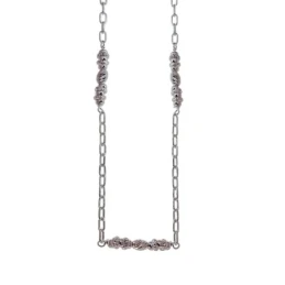 Tobillera Plata Ley 925m mujer 23 cm. cadena forzada alargada entrepi