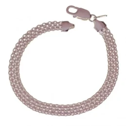Pulsera Plata Ley 925m mujer 19 cm. cadena bismark 6 mm.