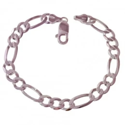 Pulsera Plata Ley 925m cadena alternada 3x1