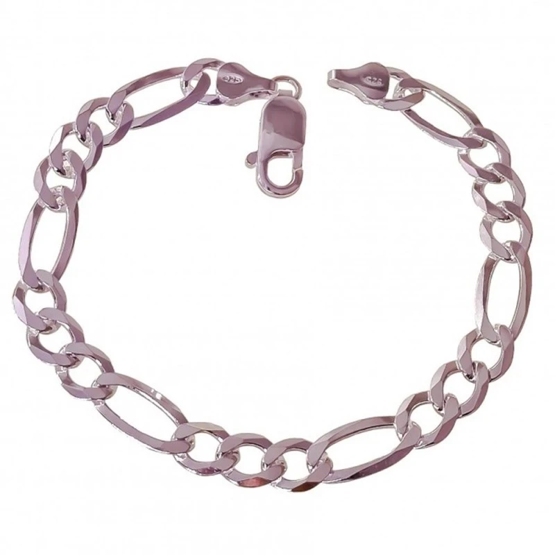Pulsera Plata Ley 925m cadena alternada 3x1