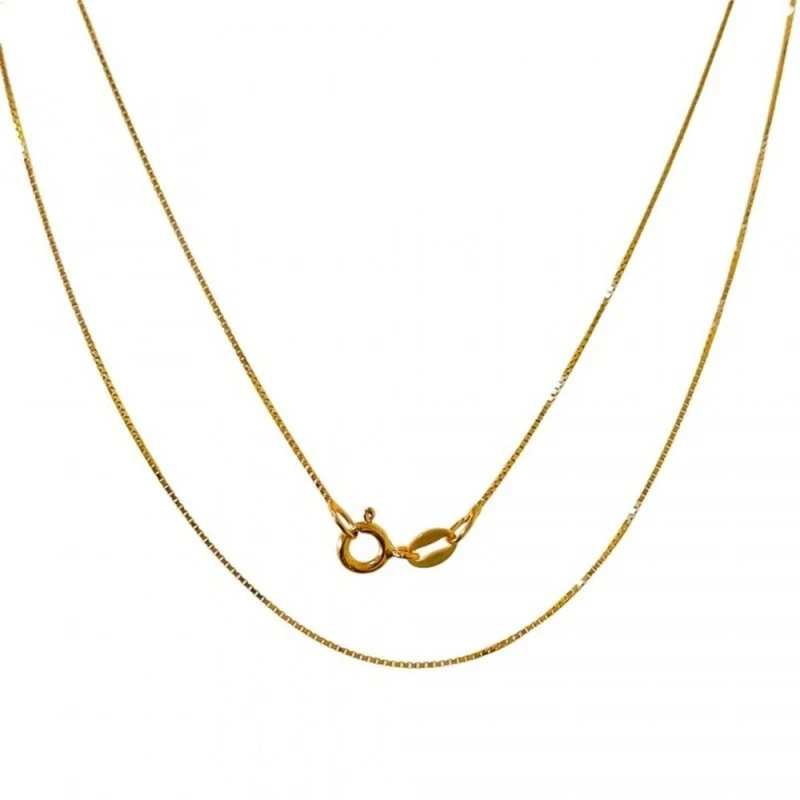 Cadena Plata Ley 925m chapada oro 50 cm. veneciana 0.5 mm.