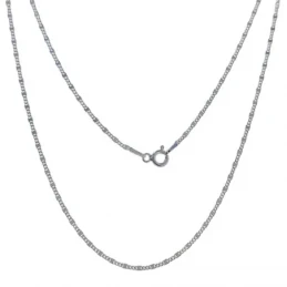 Cadena Plata Ley 925m barbada 40 cm. ancho 1 mm. combinada