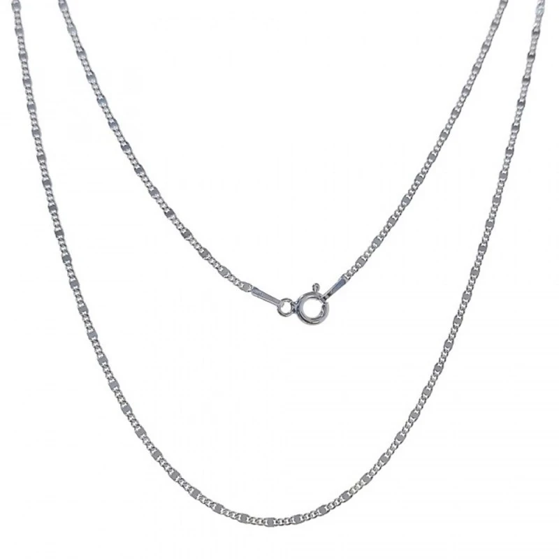 Cadena Plata Ley 925m barbada 40 cm. ancho 1 mm. combinada