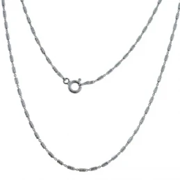 Cadena Plata Ley 925m combinada 45 cm. tramos tallados 1.5 x 3.5 mm.