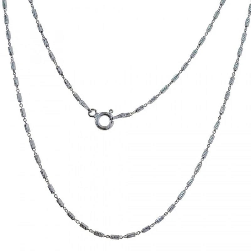 Cadena Plata Ley 925m combinada 45 cm. tramos tallados 1.5 x 3.5 mm.