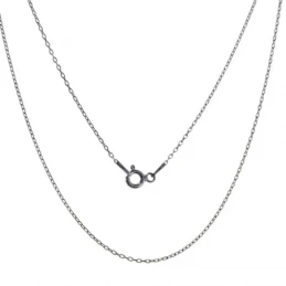 Cadena Plata Ley 925m forzada 40 cm. rodiada ancho 1 mm.