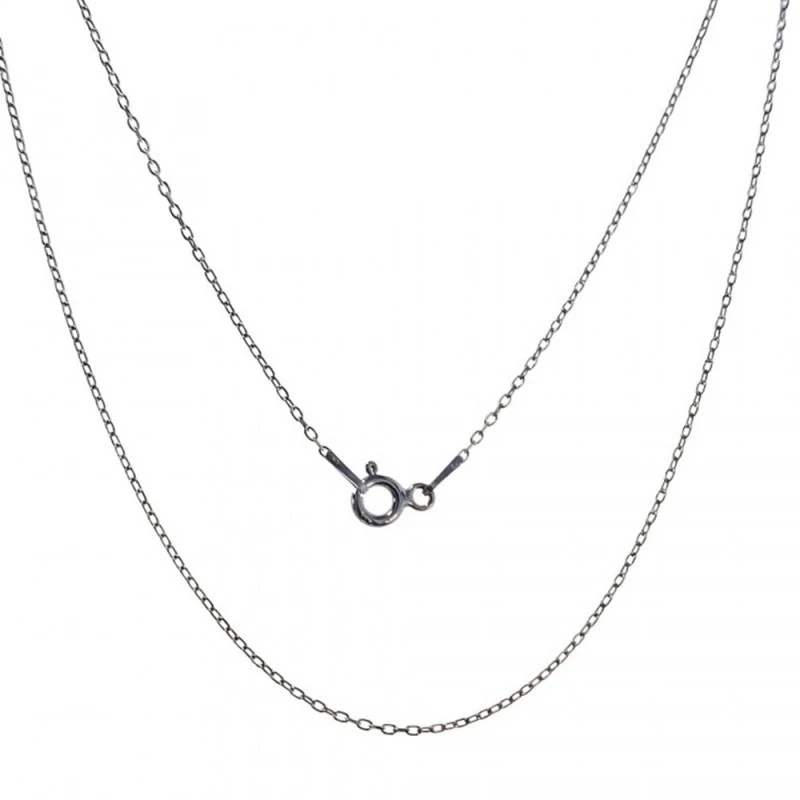 Cadena Plata Ley 925m forzada 40 cm. rodiada ancho 1 mm.
