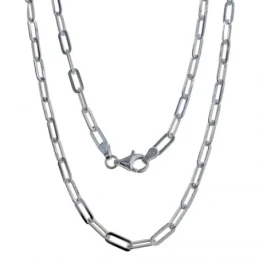 Cadena Plata Ley 925m forzada 45 cm. alargada tamaño eslabón 9 x 4 mm