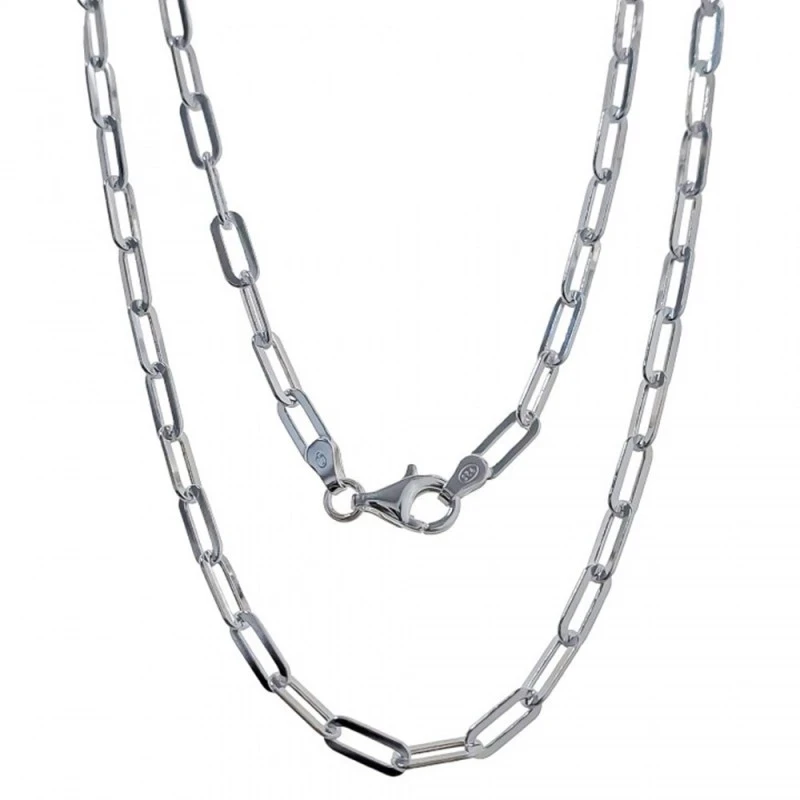 Cadena Plata Ley 925m forzada 45 cm. alargada tamaño eslabón 9 x 4 mm