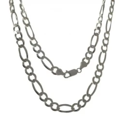 Cadena Plata Ley 925m alternada 3x1 largo 60 cm. ancho 7 mm.