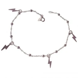 Pulsera Plata Ley 925m mujer 19 cm. cadena bolas combinadas rayos col