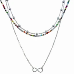 Gargantilla Plata Ley 925m mujer 47 cm. tripe cadena tamaños combinad
