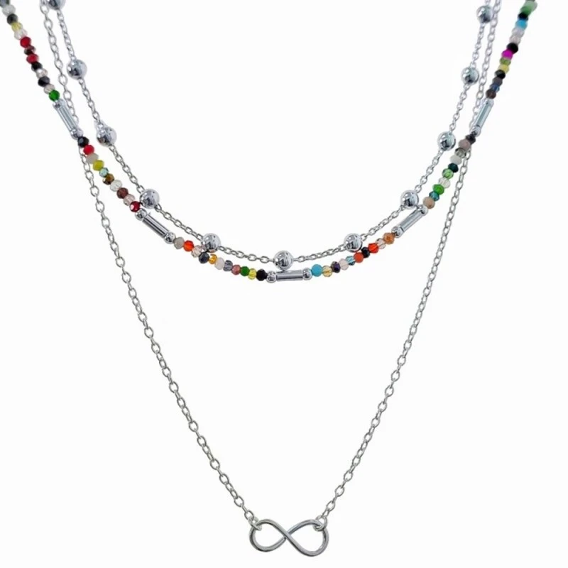 Gargantilla Plata Ley 925m mujer 47 cm. tripe cadena tamaños combinad