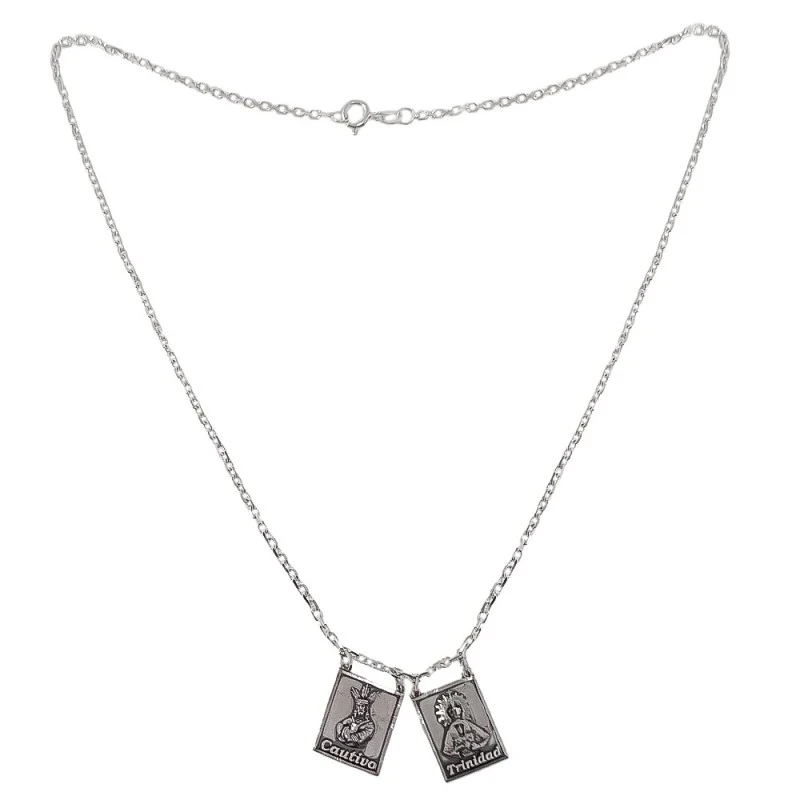 Cautivo Trinidad Collar Relicario Escapulario Plata Ley 925m forzada