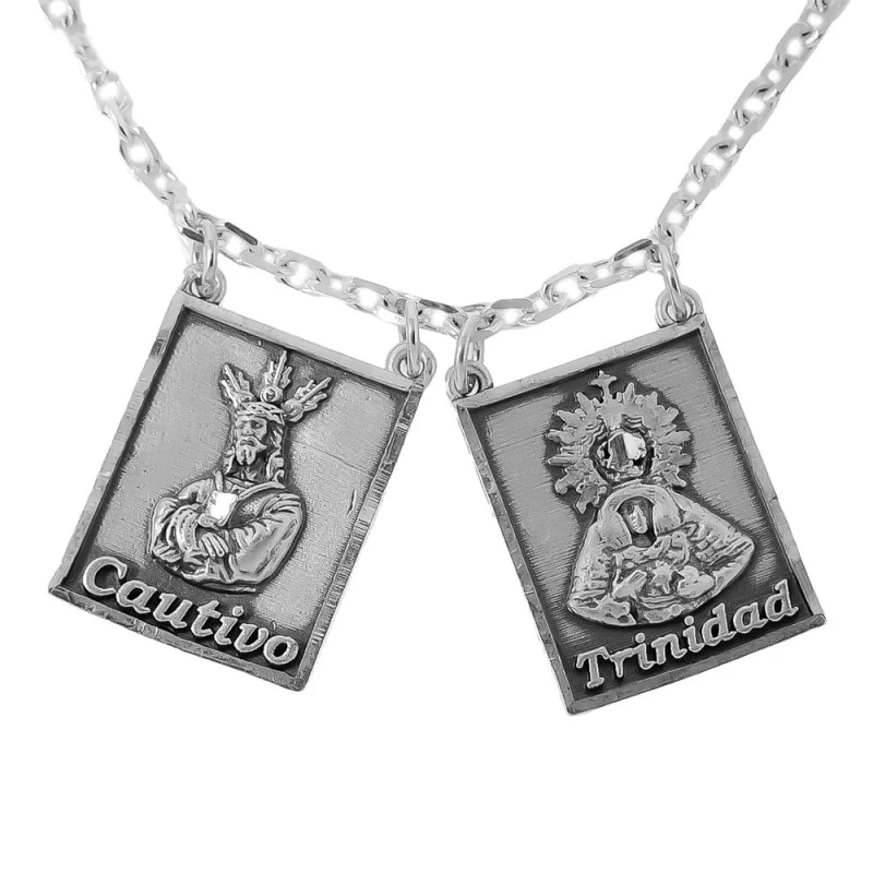 Cautivo Trinidad Collar Relicario Escapulario Plata Ley 925m forzada