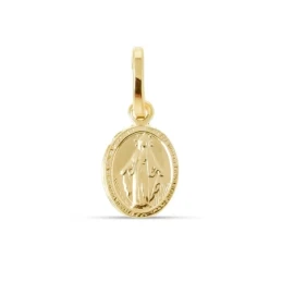 Virgen Milagrosa Medalla Plata Ley 925m chapada oro 10 mm. doble cara