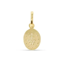 Virgen Milagrosa Medalla Plata Ley 925m chapada oro 10 mm. doble cara