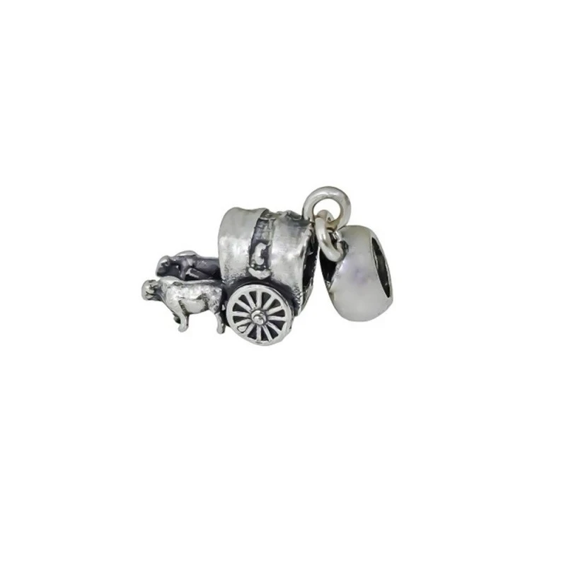 Abalorio Charm Carreta Rocío Bueyes Icono Plata Ley 925m carriola 12