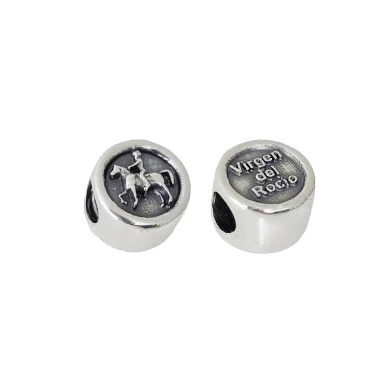 Abalorio Charm Caballista Rociero Icono Plata Ley 925m doble cara 12