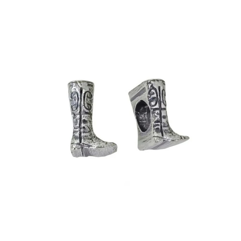 Abalorio Charm Botos Rocieros Plata Ley 925m icono botas 10 mm.
