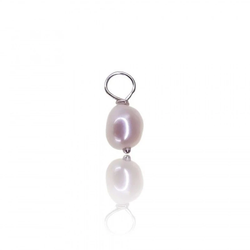 Abalorio Charm Perla Plata Ley 925m colgante 4.5 mm.