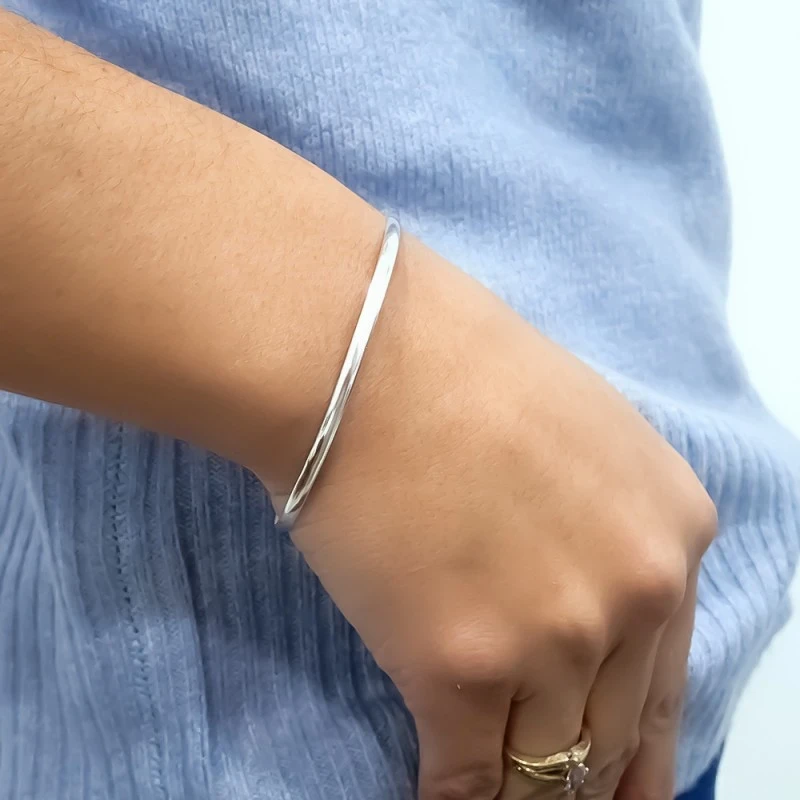 Pulsera Brazalete Plata Ley 925m mujer 65 mm. diámetro interior lisa