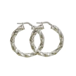 Aros Pendientes Plata Ley 925m mujer 38 mm. reliados detalle greca an