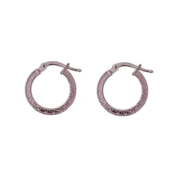 Aros Pendientes Plata Ley 925m mujer 14 mm. detalle greca planos
