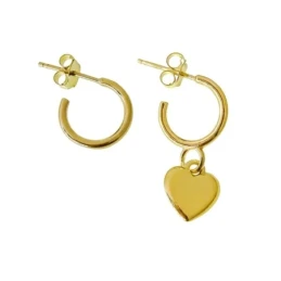 Aros Pendientes Plata Ley 925m chapados oro mujer 12 mm. ancho 1.5 mm