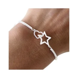 Pulsera Plata Ley 925m mujer 17 cm. cadena topo combinada rizada deta