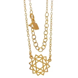 Gargantilla Plata Ley 925m chapada oro 41 cm. mujer motivo chakra cor