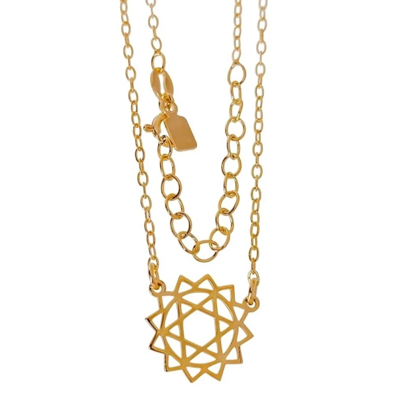 Gargantilla Plata Ley 925m chapada oro 41 cm. mujer motivo chakra cor