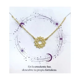 Gargantilla Plata Ley 925m chapada oro 41 cm. mujer motivo chakra cor