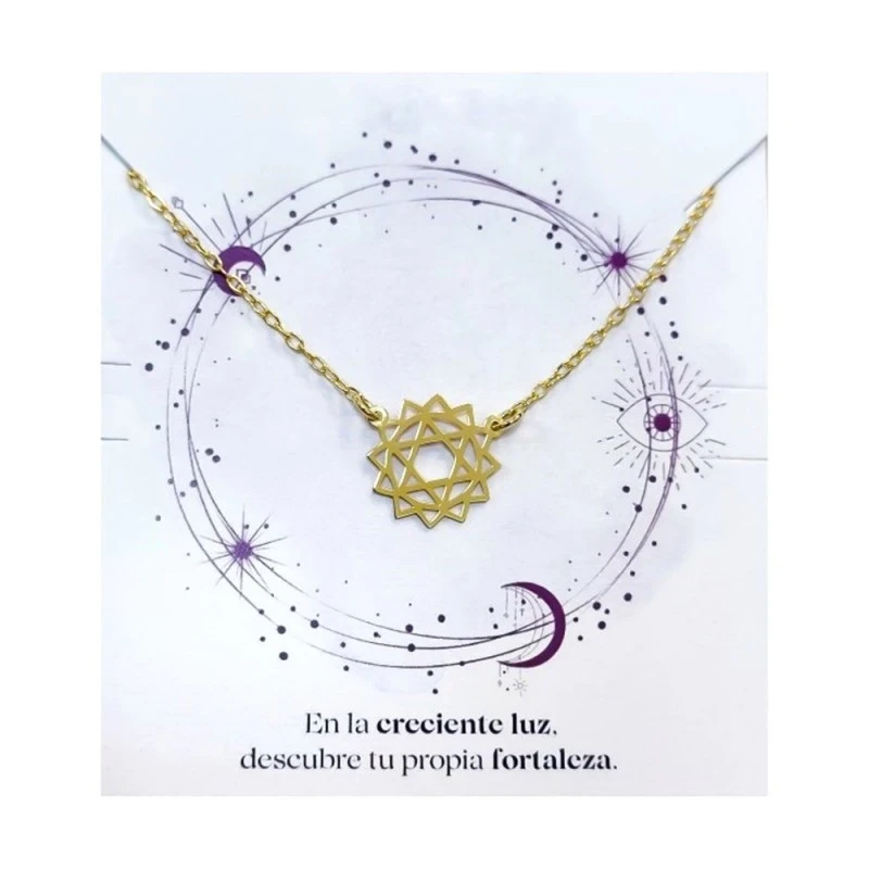 Gargantilla Plata Ley 925m chapada oro 41 cm. mujer motivo chakra cor