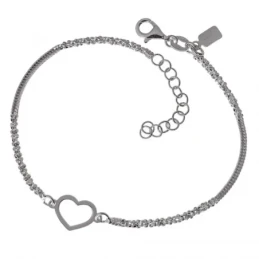 Pulsera Plata Ley 925m mujer 17 cm. combinada cola topo lapidada cora