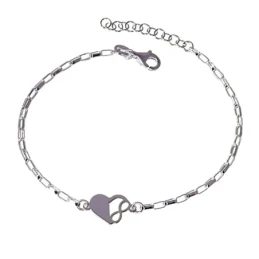Pulsera Plata Ley 925m mujer 17 cm. cadena forzada alargada 2 mm. cor
