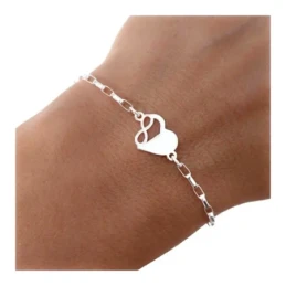 Pulsera Plata Ley 925m mujer 17 cm. cadena forzada alargada 2 mm. cor
