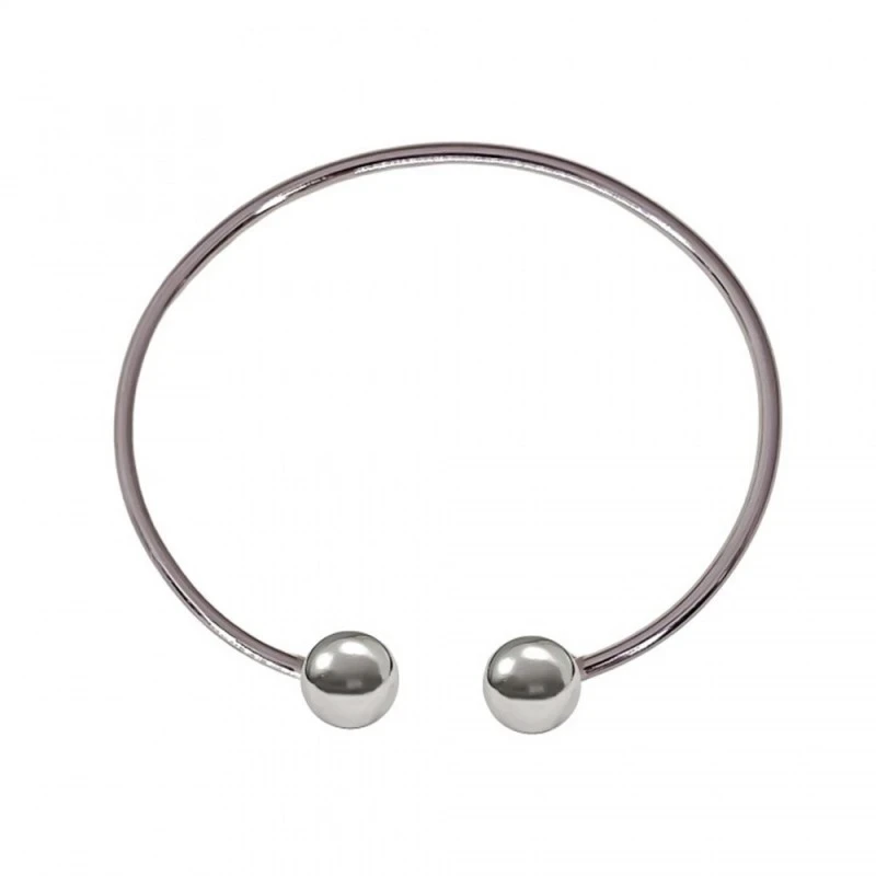 Pulsera Brazalete Plata Ley 925m niña 52 mm. diámetro 2 mm. grosor li