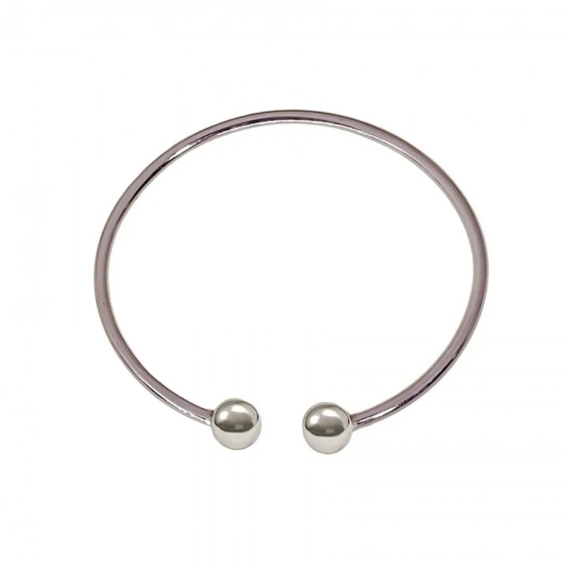Pulsera Brazalete Plata Ley 925m niña 45 mm. diámetro 2 mm. grosor bo