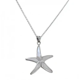 Gargantilla Collar Plata Ley 925m cadena rolo 42 cm. colgante estrell