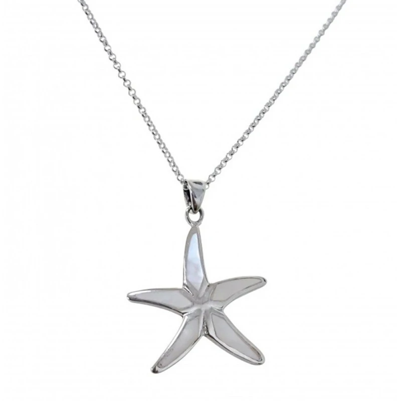 Gargantilla Collar Plata Ley 925m cadena rolo 42 cm. colgante estrell
