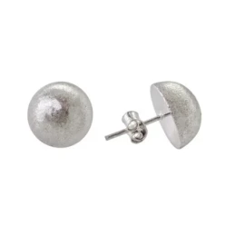 Pendientes Plata Ley 925m media bola 12 mm. mate
