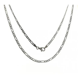 Cadena Plata Ley 925m alternada 70 cm. eslabón 3x1 ancho 2.5 mm.