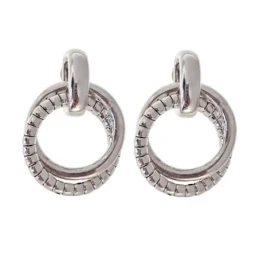 Pendientes Plata Ley 925m mujer 29 mm. aros entrelazados